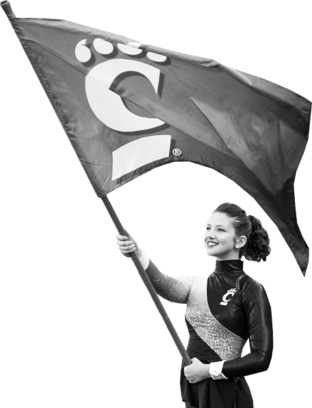 girl holding a flag